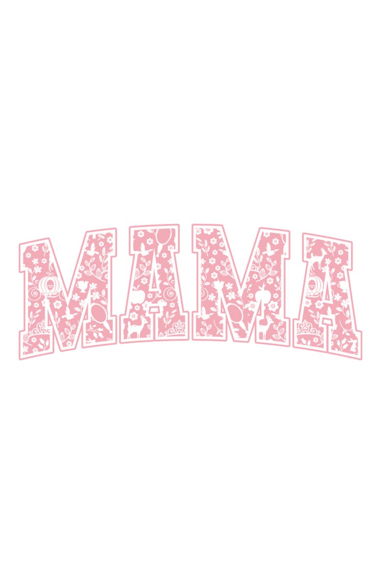 Disney Women's Disney Mama Collegiate Items Pattern  Graphic T-Shirt, Alternate, color, White