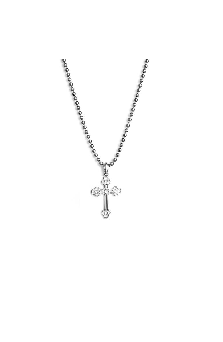 Leni James The Mini Billie Cross Necklace, Main, color, Silver