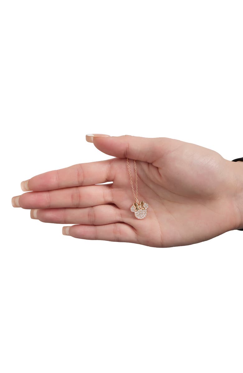 Disney Pavé Pendant Necklace in Rose Gold-Tone, Alternate, color, Rose Gold/Clear