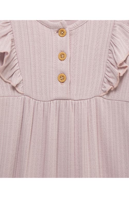 Little Me Violet Ruffle Knit Romper And Headband Set In Neutral