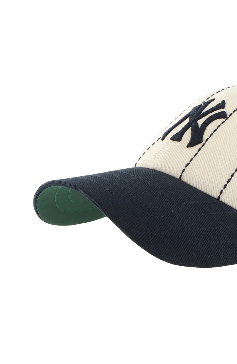 '47 Men's '47 x Rawlings Natural/Navy New York Yankees Pinstripe Clean Up Adjustable Hat, Alternate, color, Natural