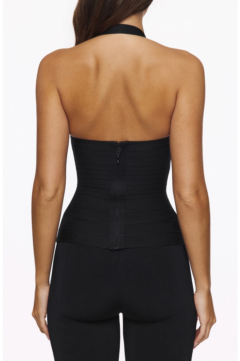 The Silhouette Bandage Halter Top, Alternate, color, BLACK