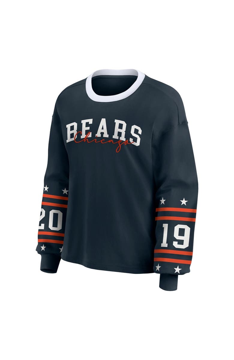 WEAR by Erin Andrews Women's WEAR by Erin Andrews Navy Chicago Bears Plus Size Sport Long-Sleeve T-Shirt, Alternate, color, Navy