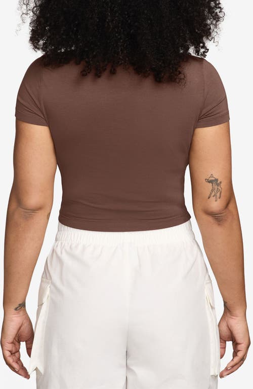 Nike Sportswear Crop T-shirt In Brown