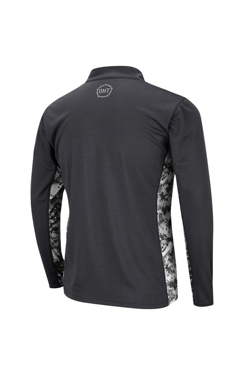 COLOSSEUM Men's Colosseum Charcoal Gonzaga Bulldogs OHT Military Appreciation Rival Digi Camo Quarter-Zip Jacket, Alternate, color, 