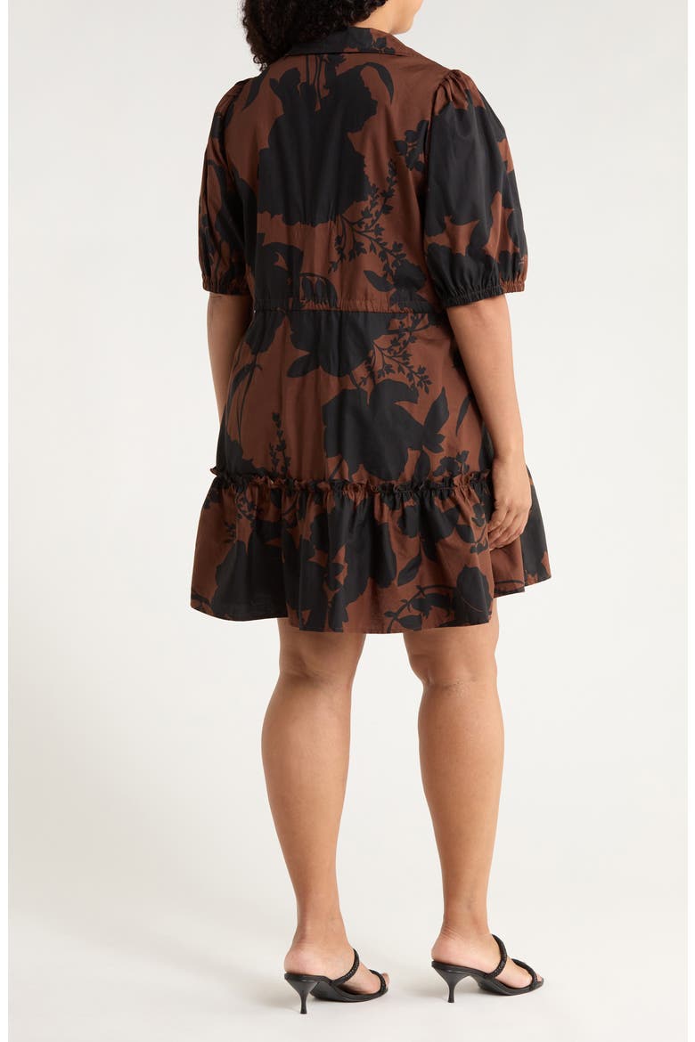 Somerton Floral Stacie Shirtdress, Alternate, color, CHOCOLATE