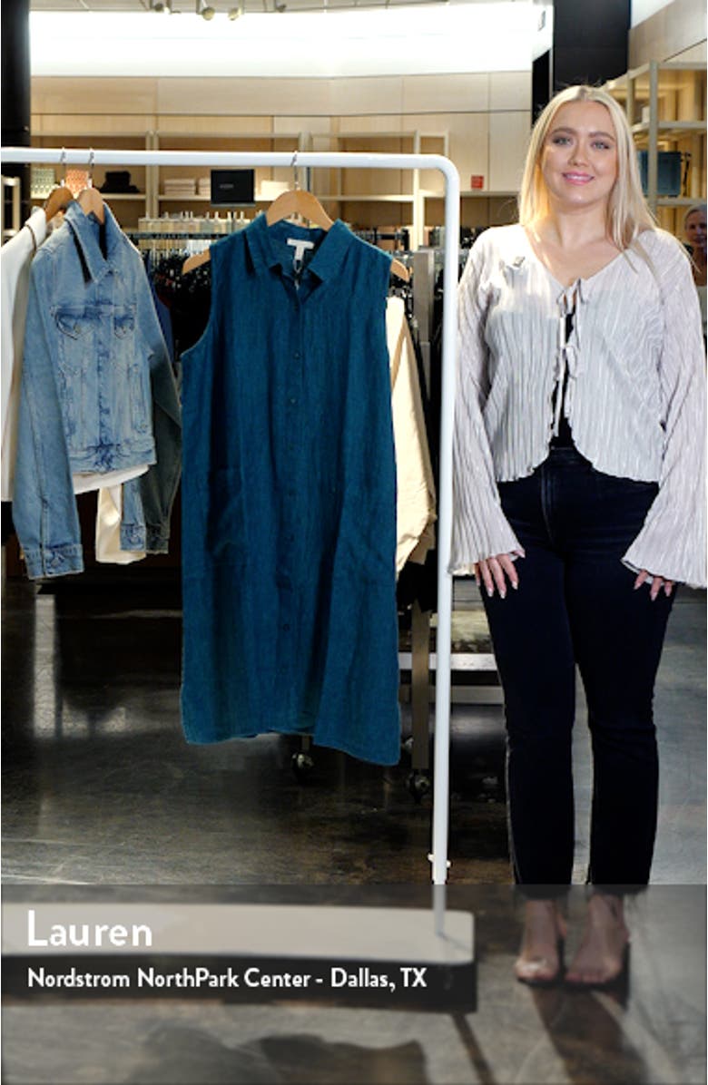 Sleeveless Organic Linen Shirtdress, sales video thumbnail