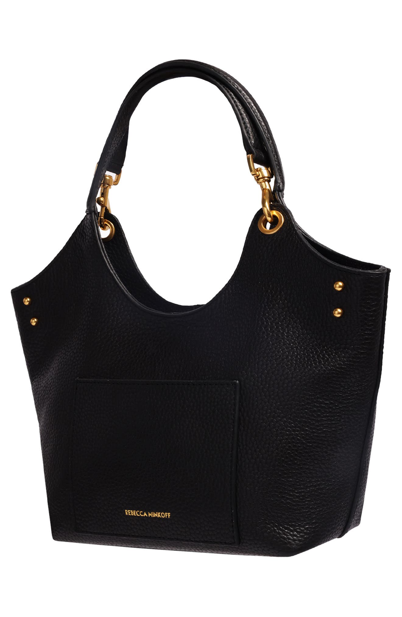 Small The Perfect Tote Leather Tote, Alternate, color, BLACK
