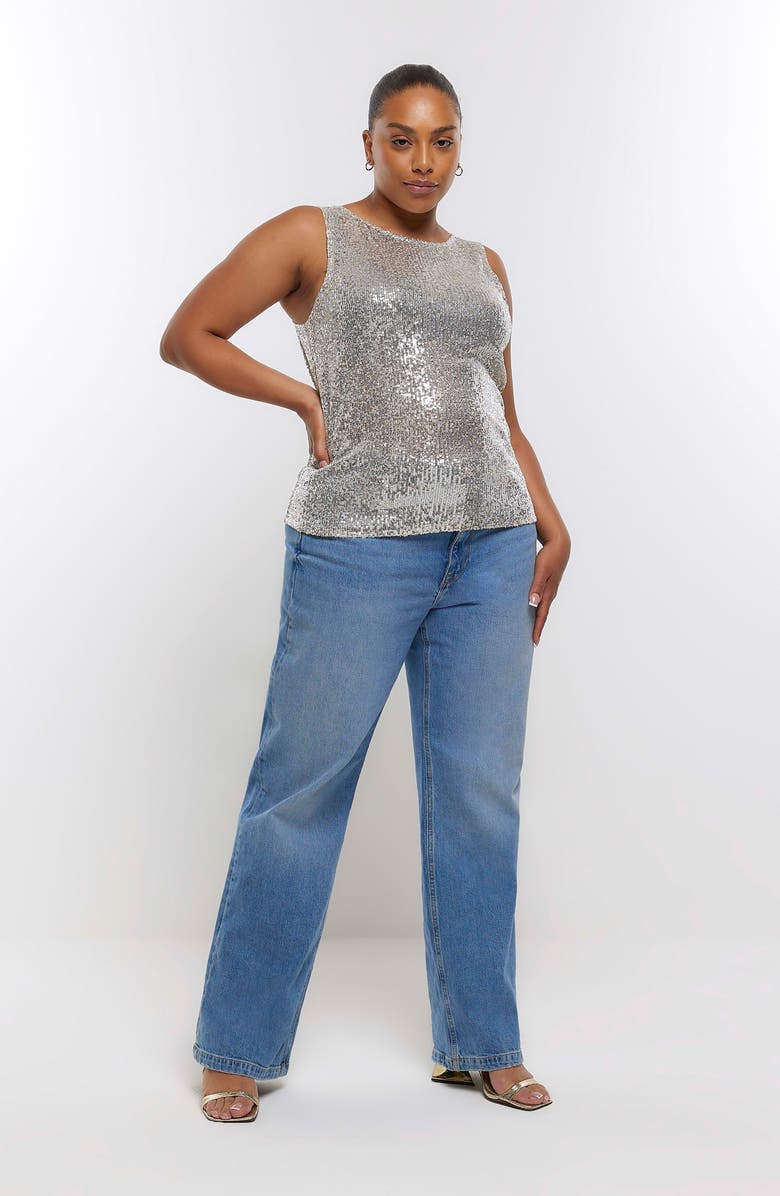 River Island Sequin Tank, Alternate, color,