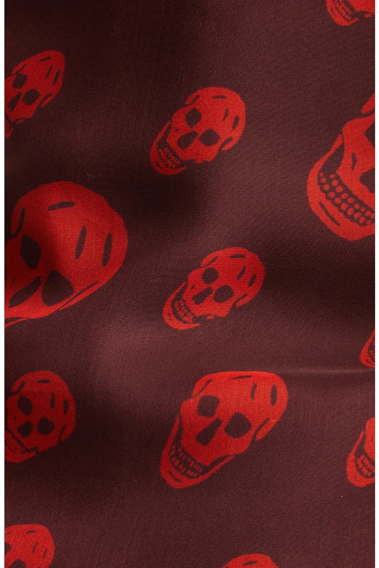 Skull Print Silk Chiffon Scarf Top, Alternate, color, DARK PURPLE