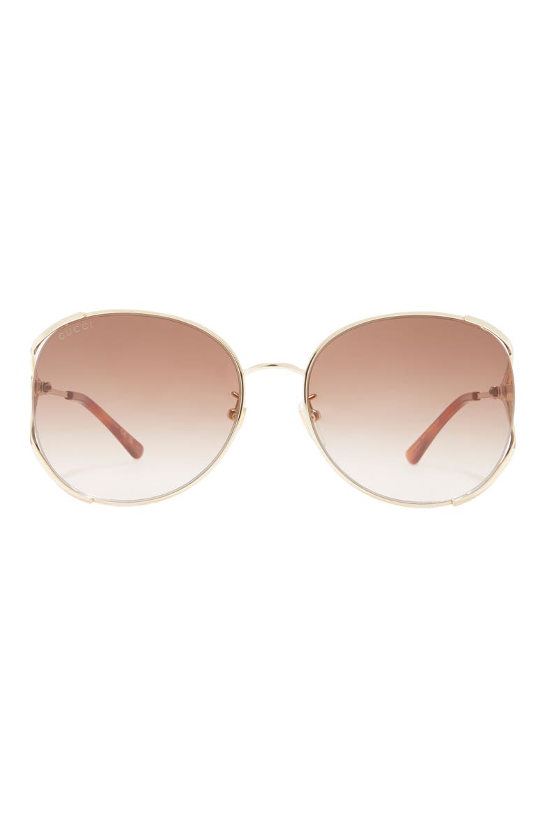 59mm Gradient Round Sunglasses, Main, color, GOLD GOLD BROWN