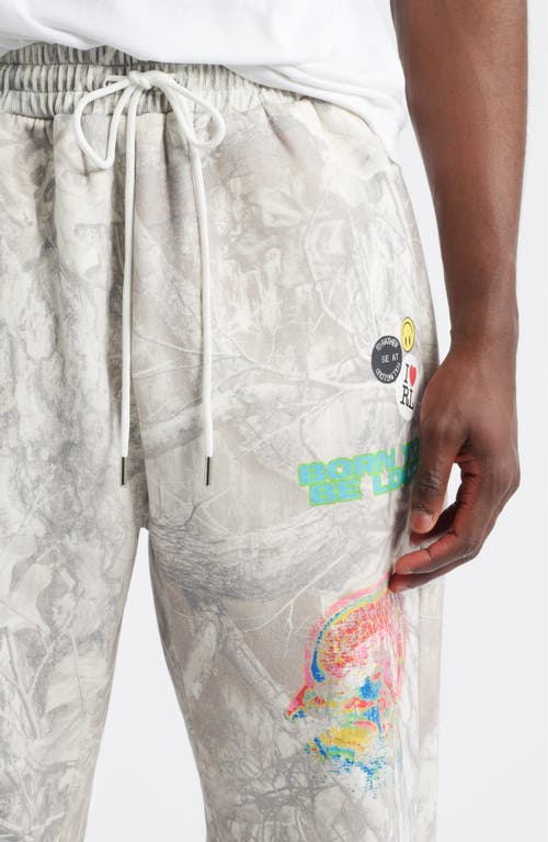 Rolling Loud Sketch Camo Cotton Blend Sweatpants In Gray