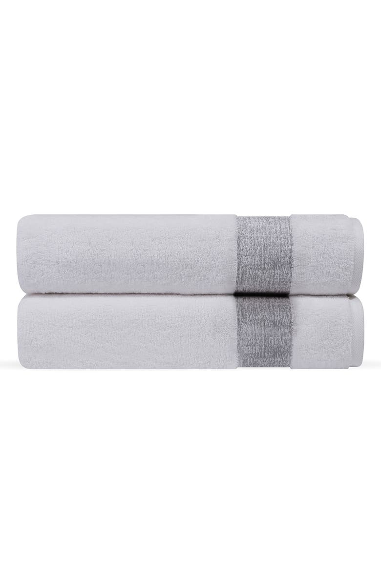 DePera Pera 2-Piece Turkish Cotton Bath Sheet, Main, color, Silver