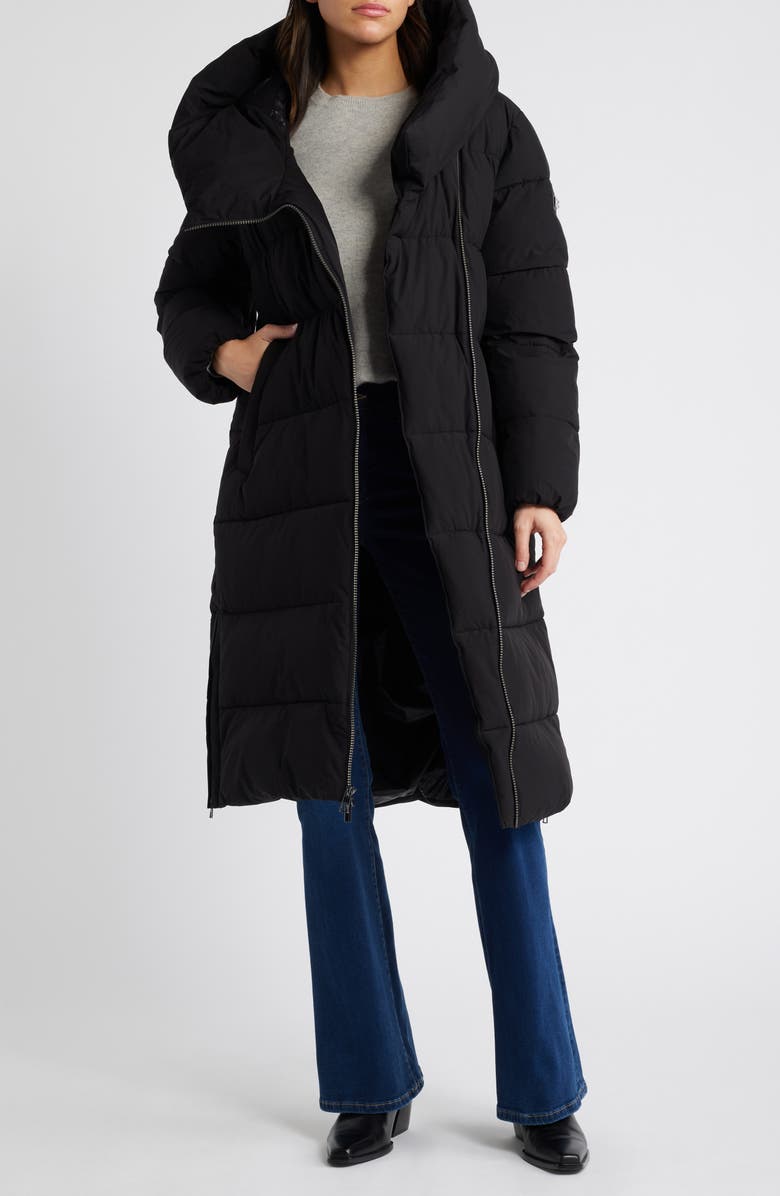BCBGMAXAZRIA Pillow Collar Hooded Puffer Coat, Alternate, color,