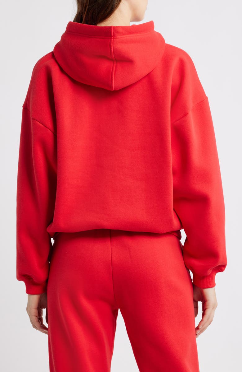 Princess Polly Logo Recycled Cotton Blend Graphic Hoodie, Alternate, color, Red