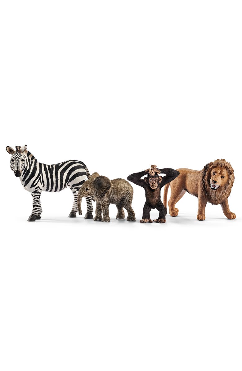 Schleich Wild Life Starter Set, 4 Animal Figurines, Main, color, Multicolored