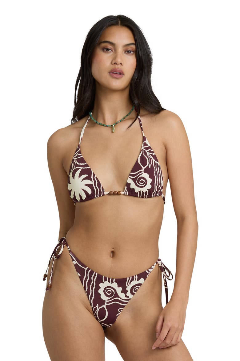 Sol Playa Tanga Side Tie Bikini Bottoms, Alternate, color, RED DAHLIA