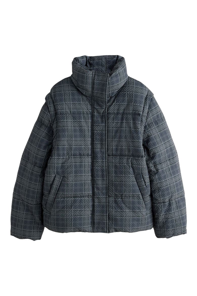 Check Puffer Jacket, Alternate, color, BLUE