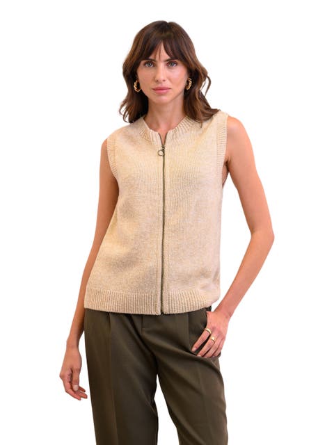 Zip Through Sleeveless Cardigan