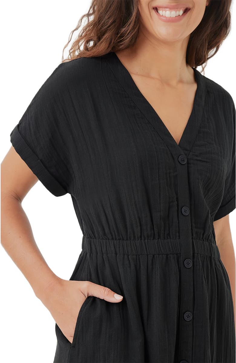 Pact Organic Cotton Coastal Double Gauze Short Sleeve Dress, Alternate, color, 
