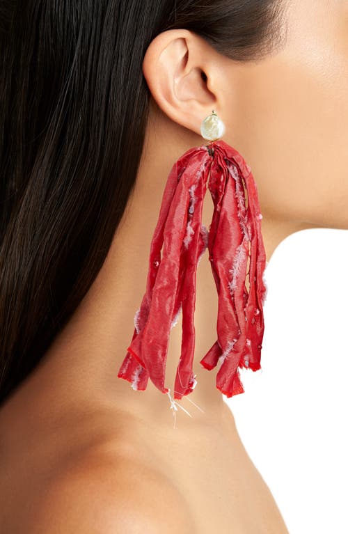 Isshi Amaranthus Drop Earrings In Scarlet