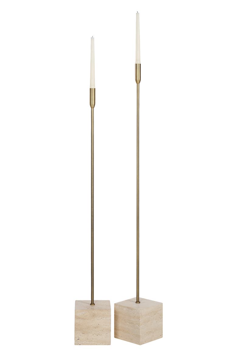 Chambers Floor Set of 2 Stone Candle Holder, Main, color, NO COLOR