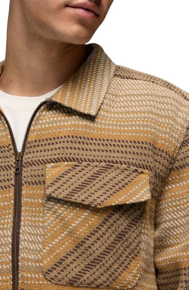 prAna Heritage Flannel Zip-Up Shirt, Alternate, color, Dark Roast