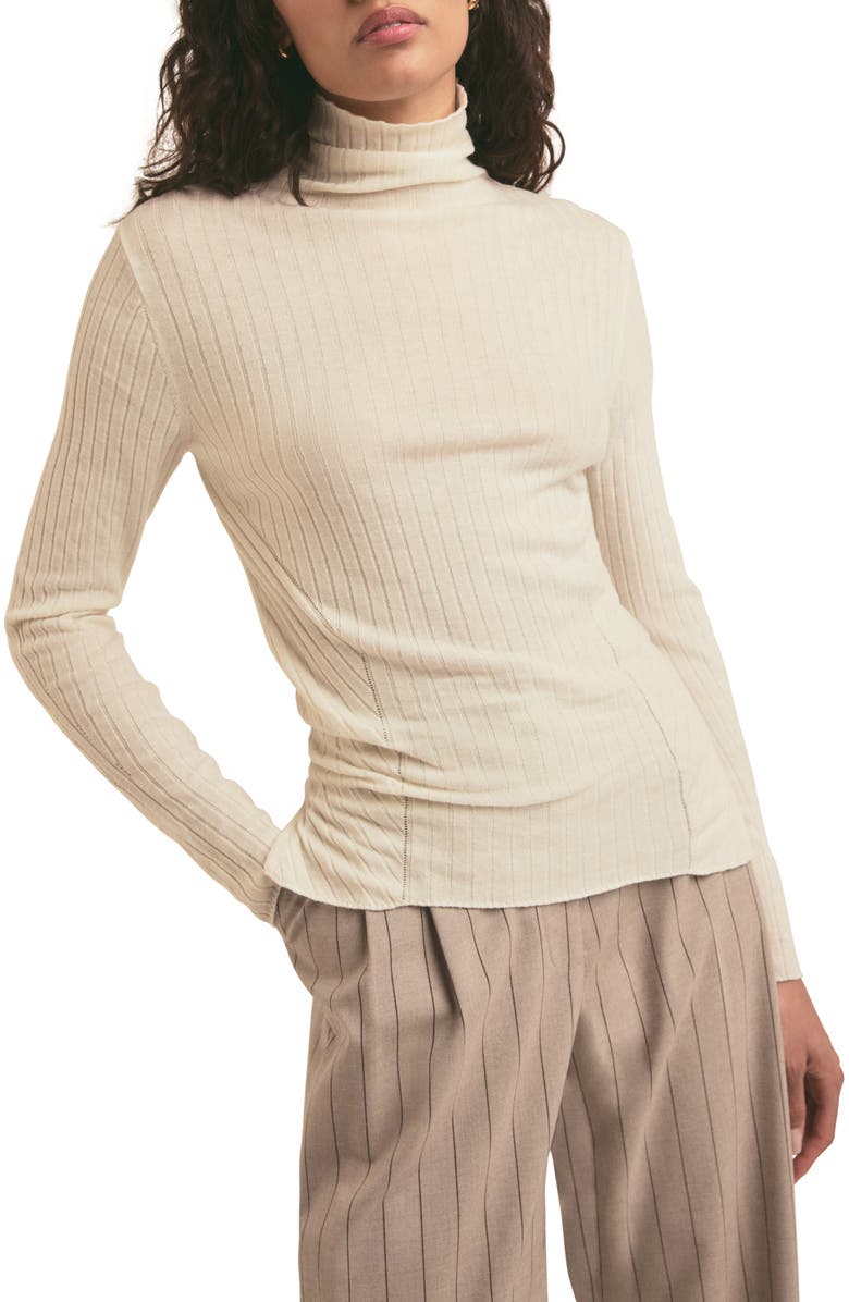 Favorite Daughter The Nina Wool Turtleneck Sweater, Alternate, color, Ivory