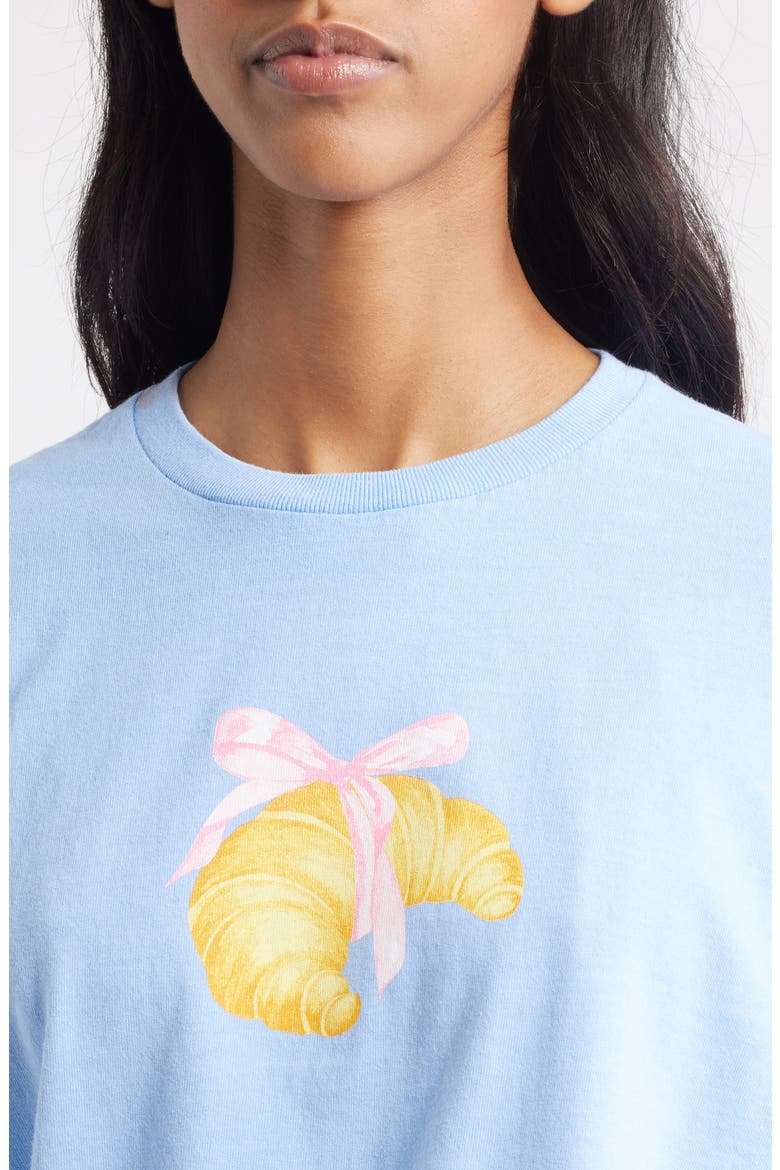 Croissant Cotton Graphic T-Shirt, Alternate, color, BLUE