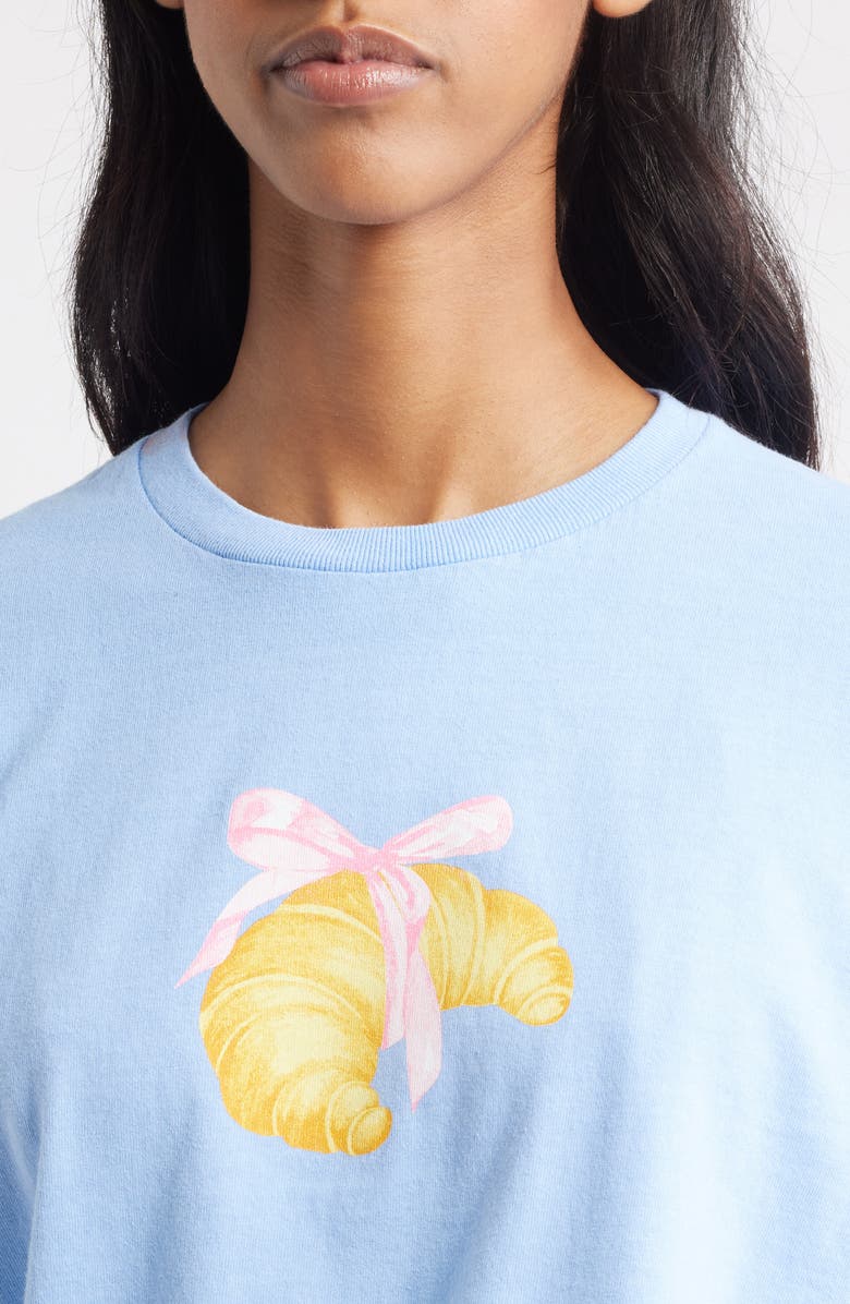 Vinyl Icons Croissant Cotton Graphic T-Shirt, Alternate, color, Blue