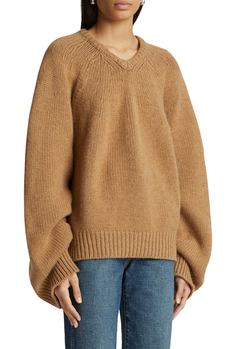 Khaite Nalani Cashmere V-Neck Sweater, Main, color,