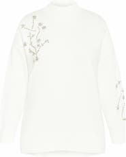 City Chic Zariah Rhinestone Mock Neck Sweater