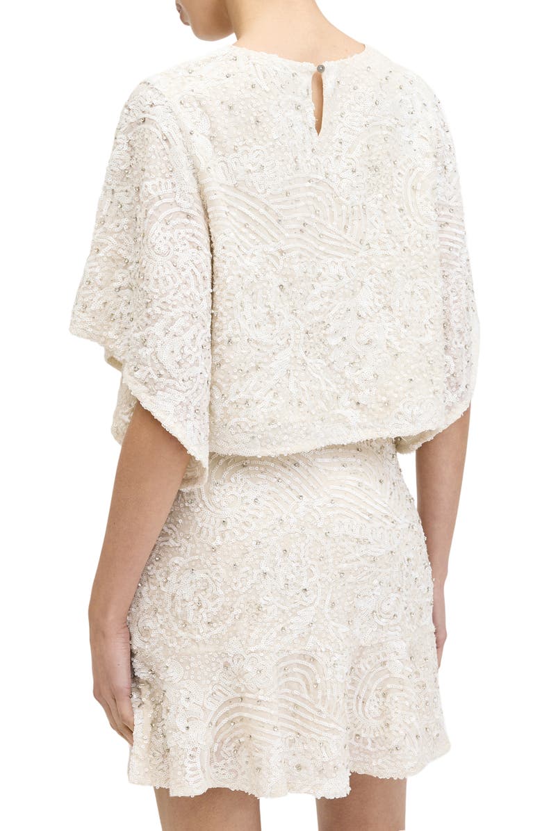AllSaints Ivy Bead & Sequin Top, Alternate, color, Ecru White