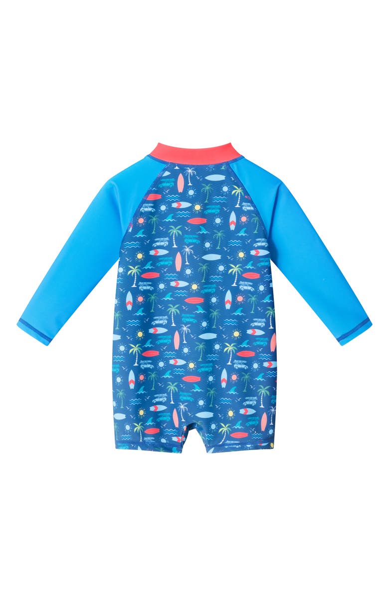 Andy & Evan Long Sleeve One-Piece Swimsuit & Hat Set, Alternate, color, 