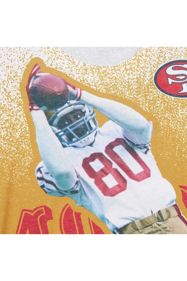 Men's Mitchell & Ness Jerry Rice Gray San Francisco 49ers Burst Retired Player T-Shirt, Alternate, color, Gray