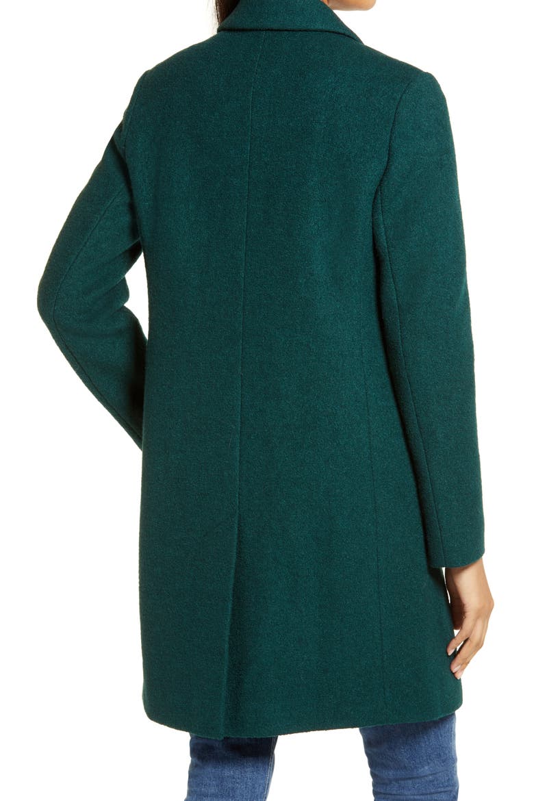 Double Breasted Bouclé Coat, Alternate, color, JADE/ GREEN