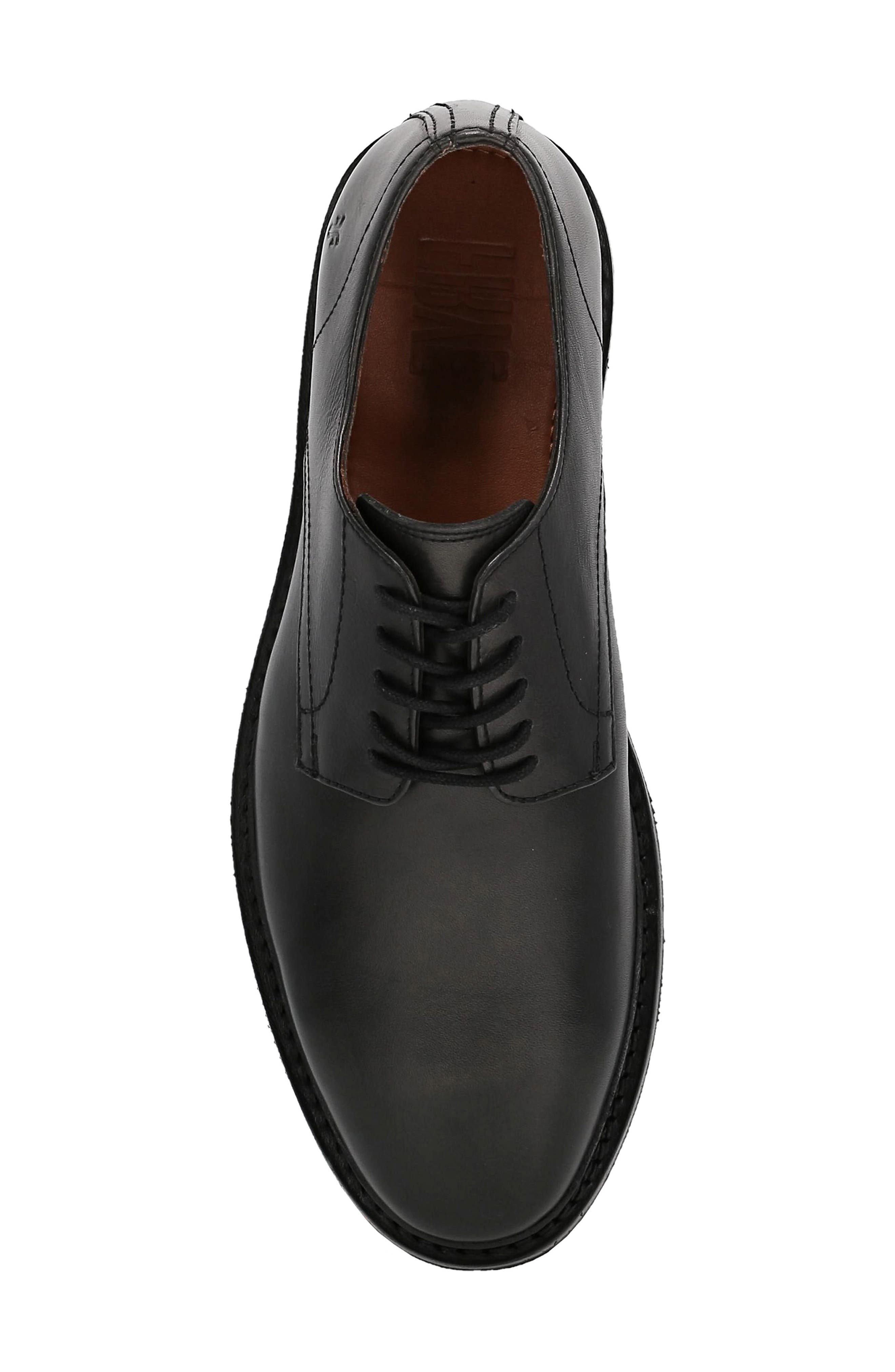 Frye Paul Leather Plain Toe Derby, Alternate, color, Black