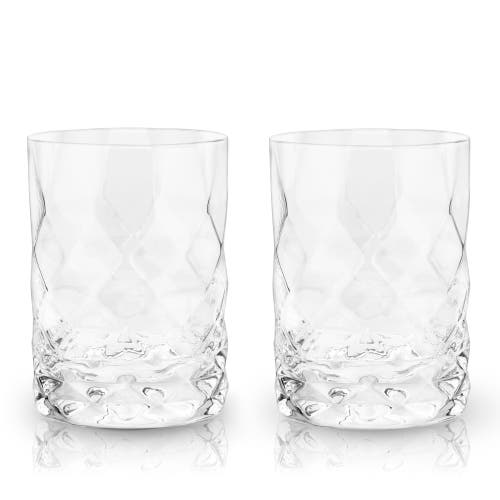 Viski Gem Crystal Tumblers Set Of 2 In Clear