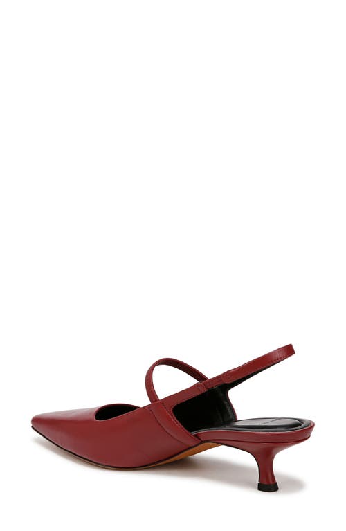 Vince Venice Slingback Pointed Toe Kitten Heel Pump In Crimson