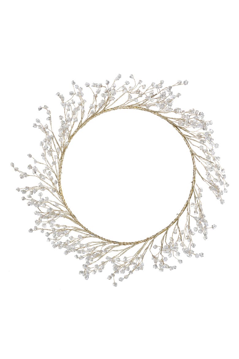 Acrylic Beads Wreath, Main, color, Gold