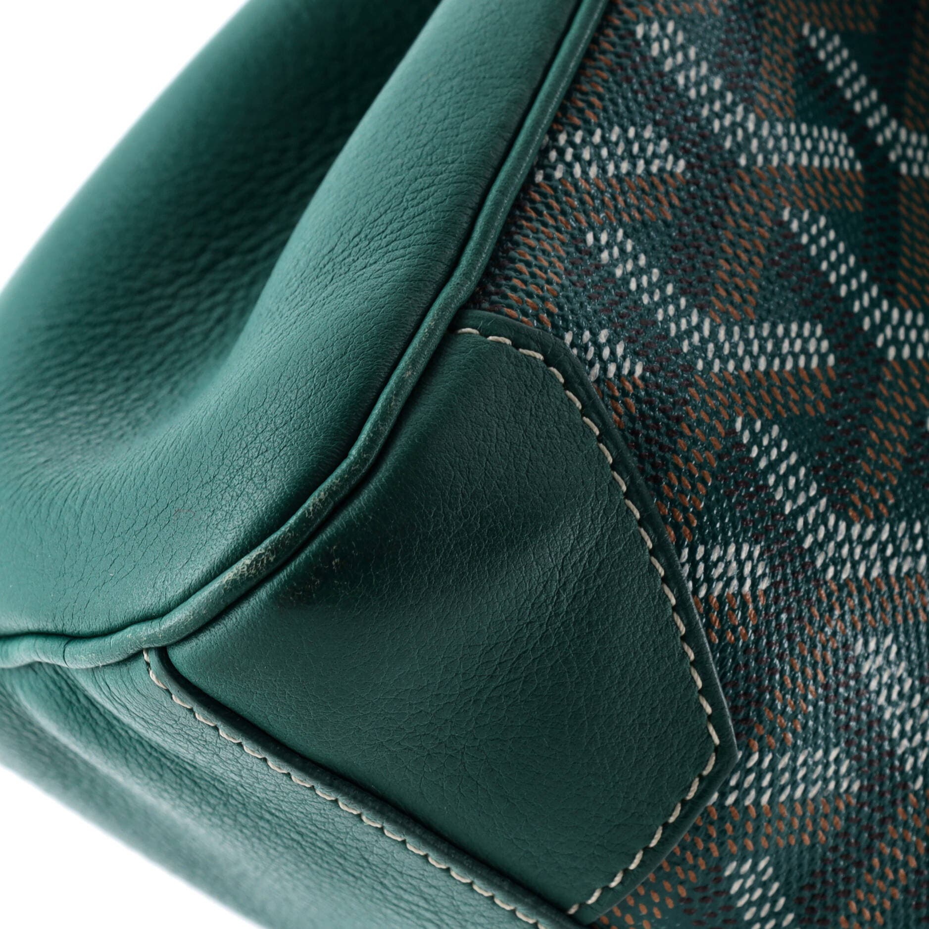 Pre-Owned Goyard Structured Saigon Top Handle Bag Coated Canvas with Leather Mini, Alternate, color, Green