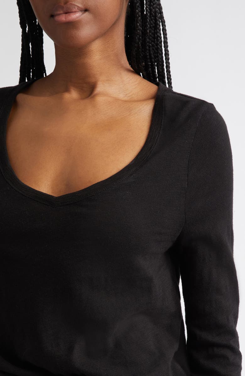ATM Anthony Thomas Melillo Long Sleeve Slub Cotton V-Neck T-Shirt, Alternate, color, 