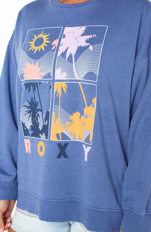 Roxy Coastal Motion Graphic Sweatshirt In Blue