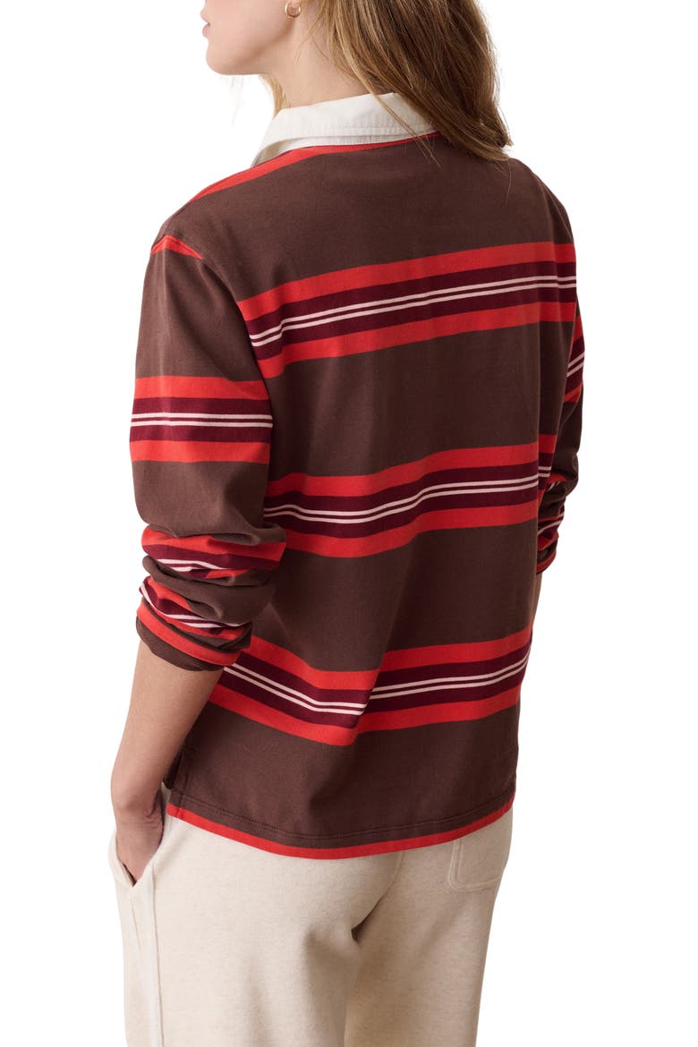 Miracle Jersey Stripe Rugby Polo, Alternate, color, CHOCOLATE AND BERRY