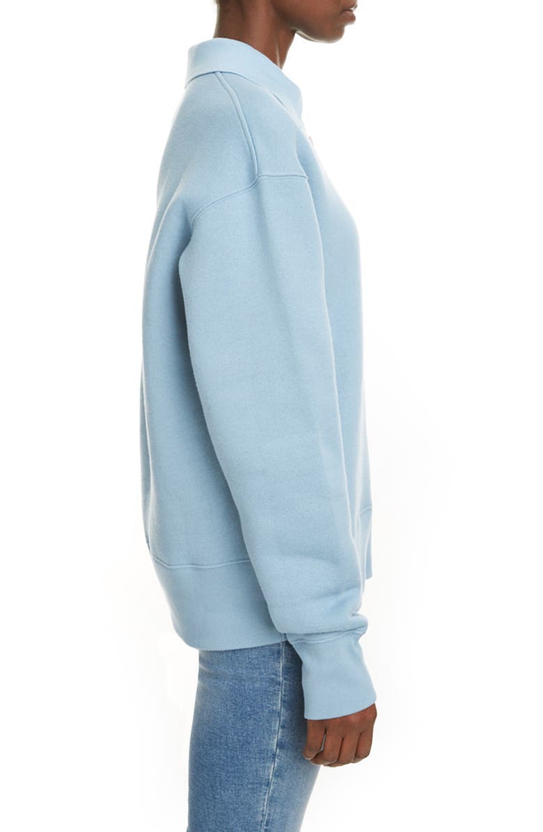 Acne Studios Ferd Quarter Zip Cotton Sweatshirt, Alternate, color, 