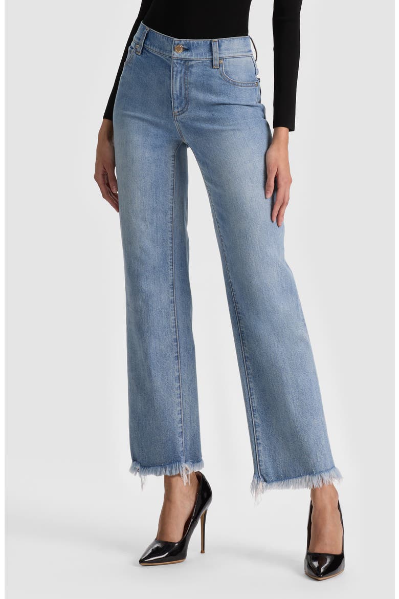 Fierce Raw Hem Slim Straight Leg Jeans, Alternate, color, ERIKA WASH
