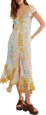 Free People Bali Aurora Flutter Sleeve Midi Dress