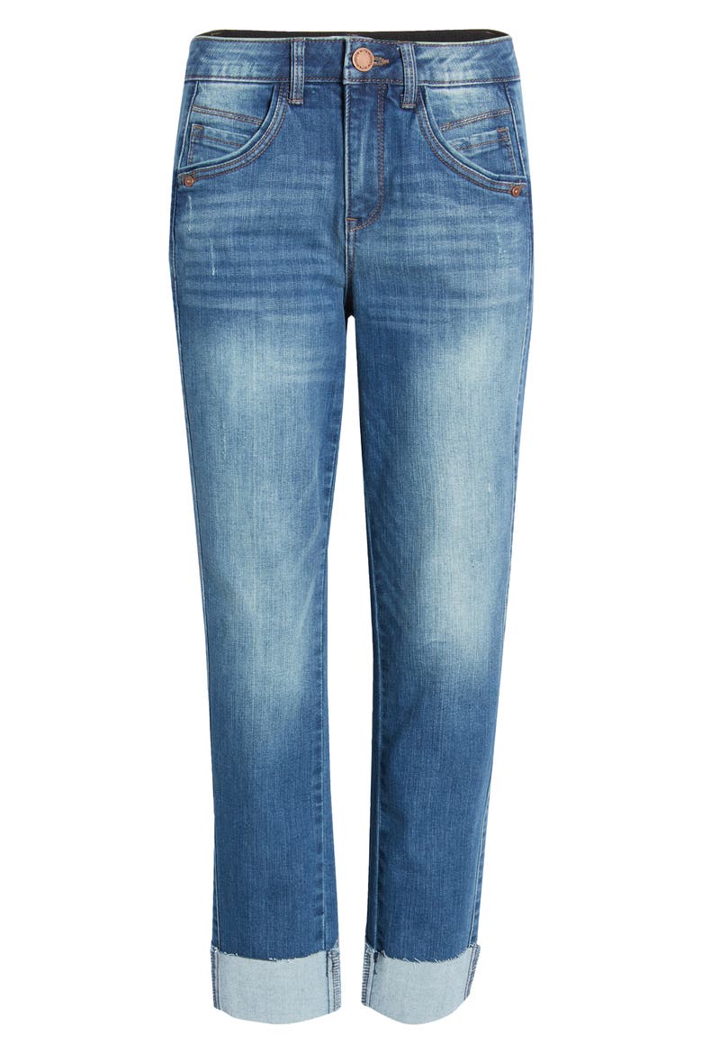 'Ab'Solution High Waist Crop Slim Straight Leg Jeans (Nordstrom Exclusive), Alternate, color, MBV-MID BLUE VINTAGE