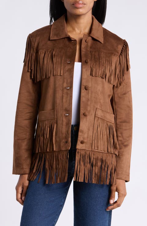 Fringed Faux Suede Shacket