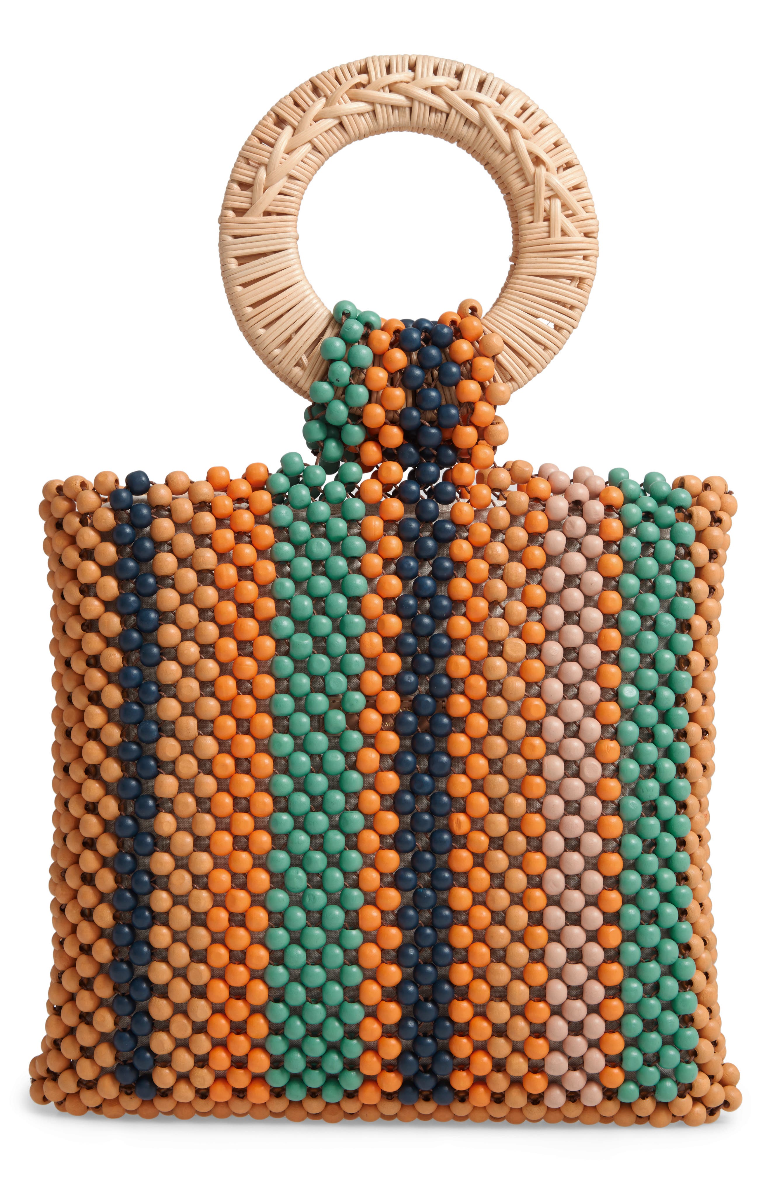 Arusi Beaded Tote, Main, color, MARIGOLD